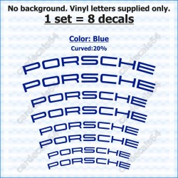 Porsche Brake Caliper Decals Stickers Curved 20%