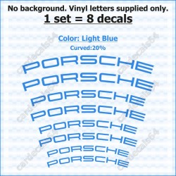 Porsche Brake Caliper Decals Stickers Curved 20%