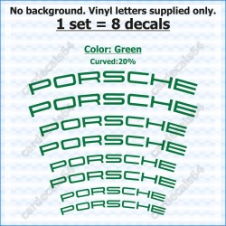 Porsche Brake Caliper Decals Stickers Curved 20%