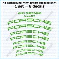 Porsche Brake Caliper Decals Stickers Curved 20%