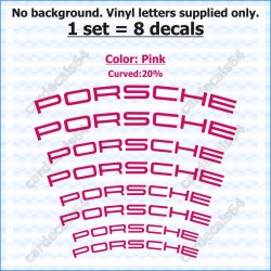 Porsche Brake Caliper Decals Stickers Curved 20%