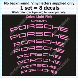 Porsche Brake Caliper Decals Stickers Curved 20%