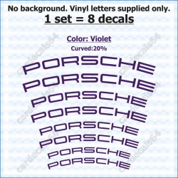 Porsche Brake Caliper Decals Stickers Curved 20%