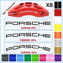 Porsche Brake Caliper Decals Stickers Curved 0% + 10% + 20%