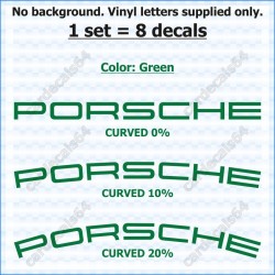 Porsche Brake Caliper Decals Stickers Curved 0% + 10% + 20%
