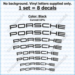 Porsche Brake Caliper Decals Stickers Curved 10%