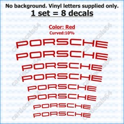 Porsche Brake Caliper Decals Stickers Curved 10%