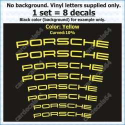 Porsche Brake Caliper Decals Stickers Curved 10%