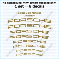 Porsche Brake Caliper Decals Stickers Curved 10%