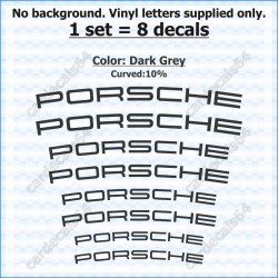 Porsche Brake Caliper Decals Stickers Curved 10%