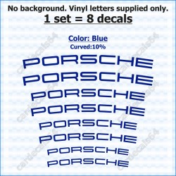 Porsche Brake Caliper Decals Stickers Curved 10%
