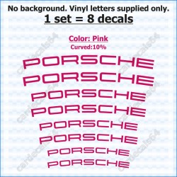 Porsche Brake Caliper Decals Stickers Curved 10%
