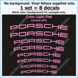 Porsche Brake Caliper Decals Stickers Curved 10%