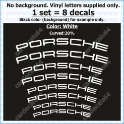Porsche Brake Caliper Decals Stickers Curved 20%