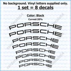 Porsche Brake Caliper Decals Stickers Curved 20%