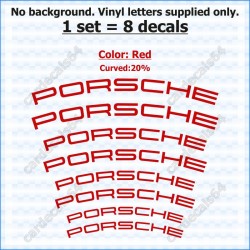 Porsche Brake Caliper Decals Stickers Curved 20%