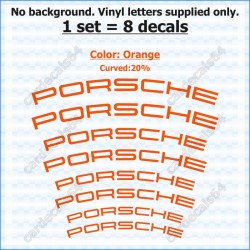 Porsche Brake Caliper Decals Stickers Curved 20%