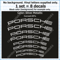 Porsche Brake Caliper Decals Stickers Curved 20%