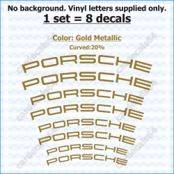Porsche Brake Caliper Decals Stickers Curved 20%
