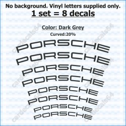 Porsche Brake Caliper Decals Stickers Curved 20%